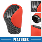 Automatic Gear Shift Knob Cover for Lexus - Carbon Fiber & Red Faux Leather