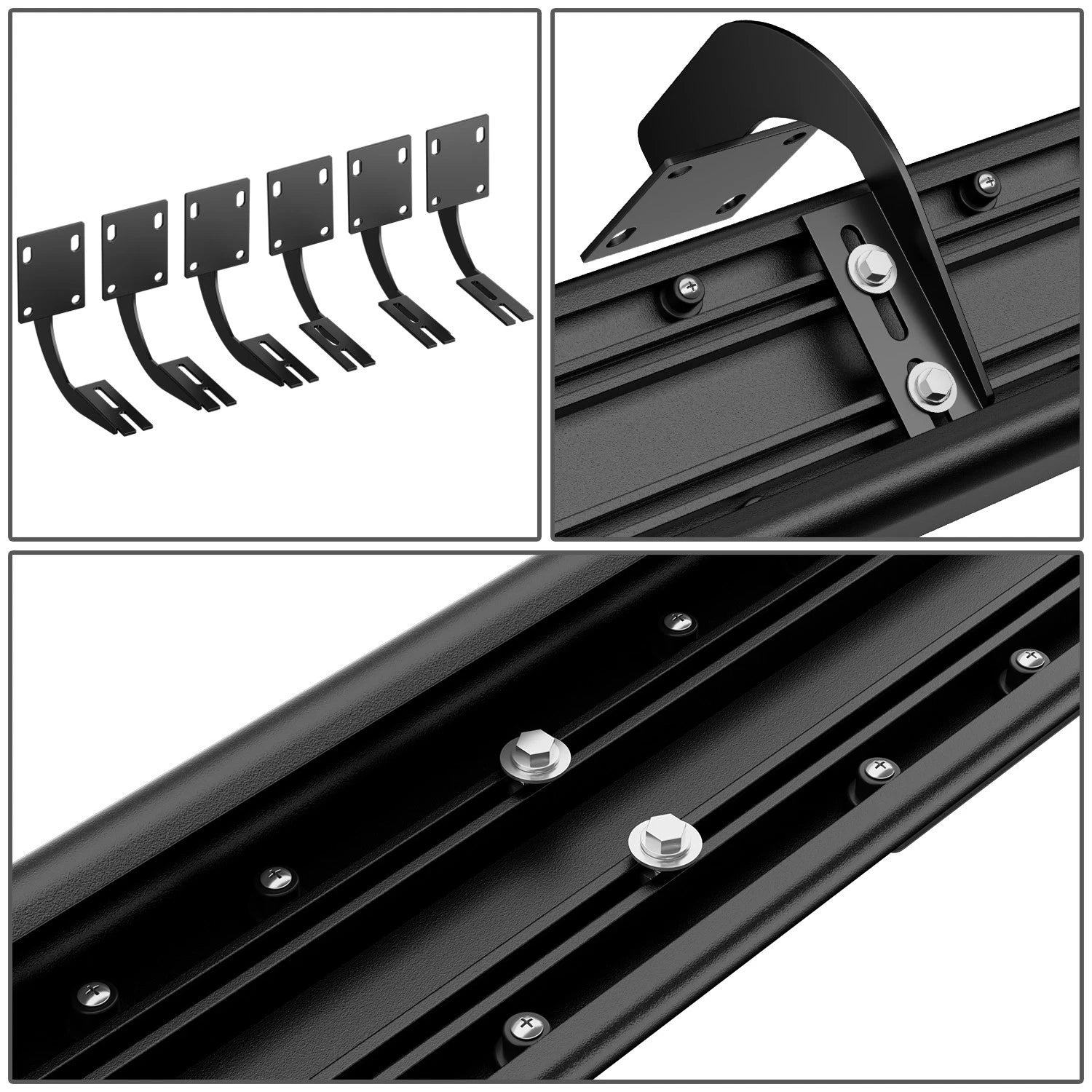 Set of 2 Running Boards for Ford F250-F550 Super Duty (1999–2016) 6" Black