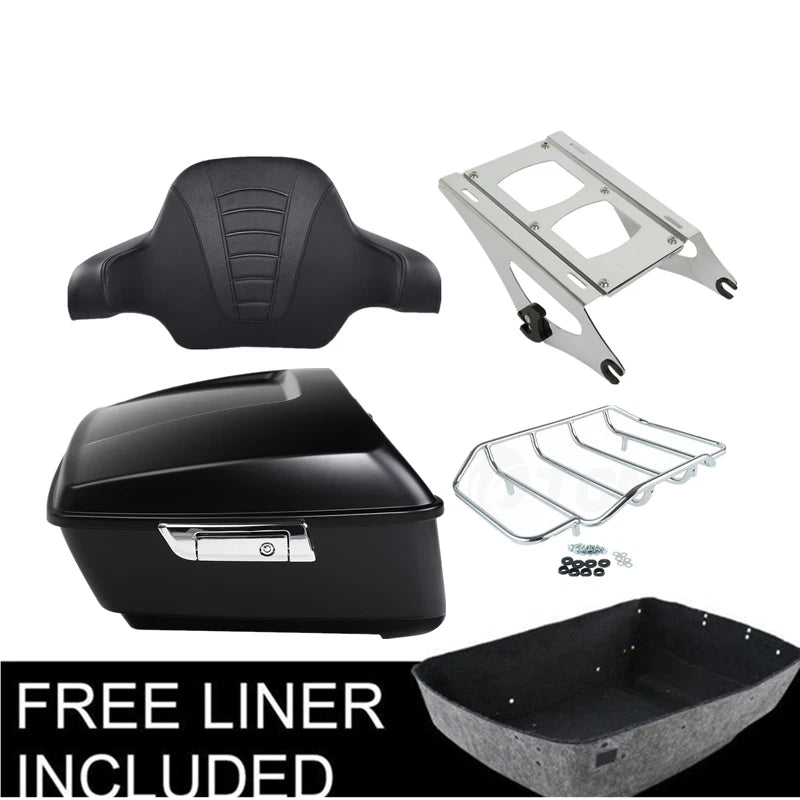 Matt Black Trunk Rack Pad for Harley Touring Electra Road Glide (2014–2023)