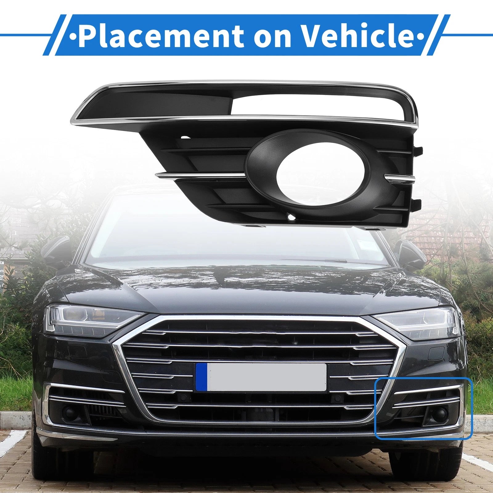 1pc Fog Light Grill for Volkswagen Beetle (2016–2019) No. 5C5854661J