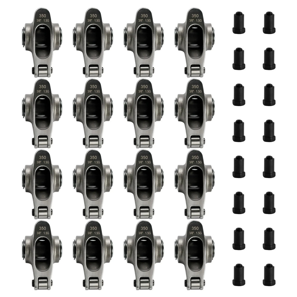 Set of 1.50 Ratio 3/8" Stainless Steel Roller Rocker Arms for SBC 350 (1969–1995)