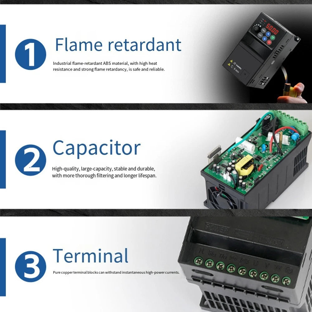 2.2KW VFD Speed Controller for 380V Three Phase Motor (220V Input)