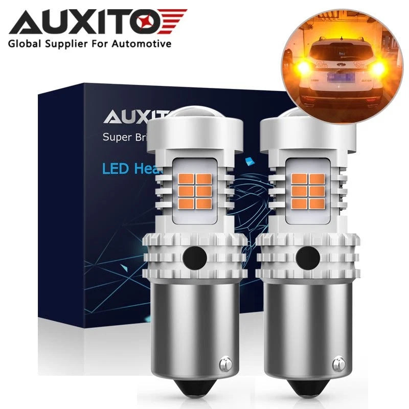 2X BAU15S 7507 PY21W Amber LED Turn Signal Light Bulb for CANBUS