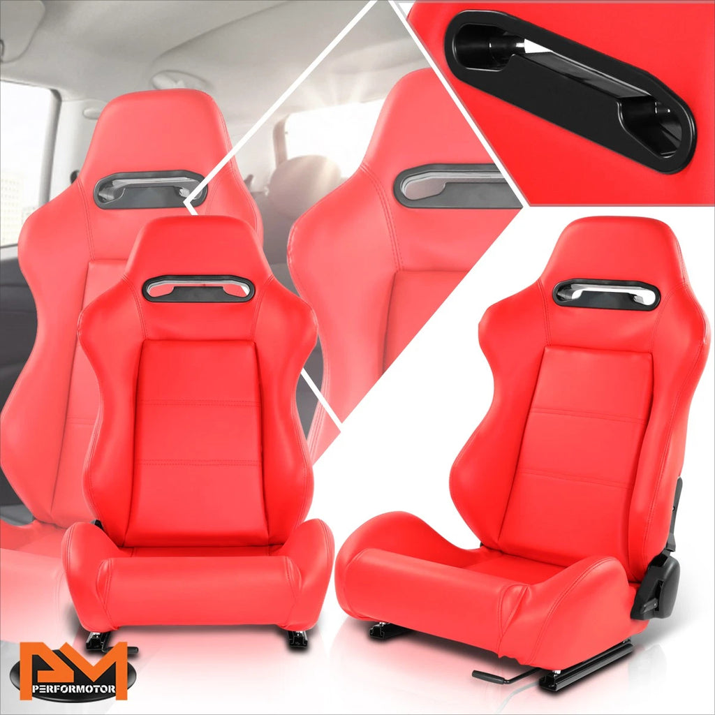 2Pcs Reclinable Racing Seats for Universal Fit (21.5" W X 22" D X 36" H)
