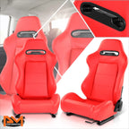 2Pcs Reclinable Racing Seats for Universal Fit (21.5" W X 22" D X 36" H)