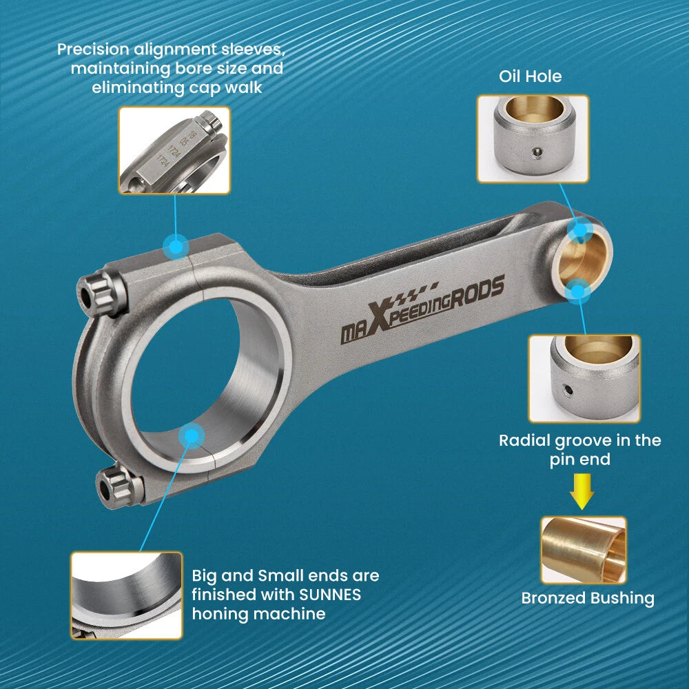 Forged Connecting Rods with ARP2000 Bolts for Mazda/Ford 2.5L (2000–2008)