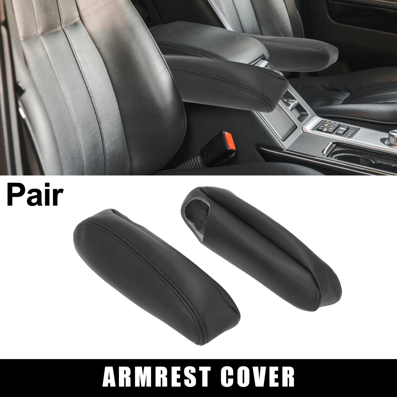 Pair Front Seat Armrest Covers for Chevy Tahoe (2000–2006) Microfiber Leather Black
