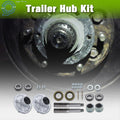 Set of 2 Trailer Axle Kits 4 on 4" Bolt Idler 1" Hub Round BT8 Spindle