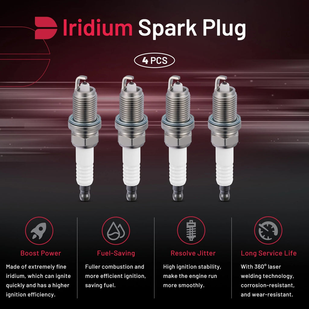 Set of 4 Iridium Spark Plugs 7558 for BMW 850CSi (1994–1995)