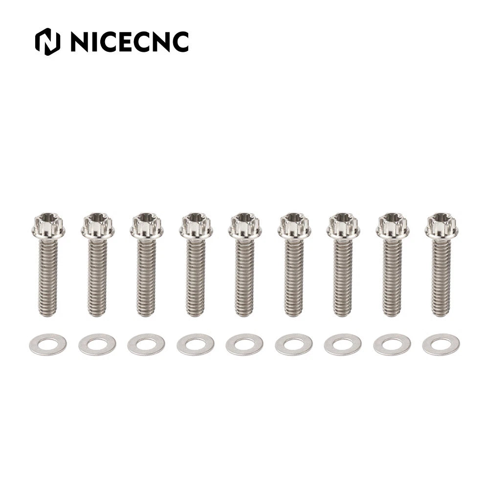 9x Cam Gear Cover Screws for Harley Fat Bob, Fat Boy, Freewheeler (2008–2023)