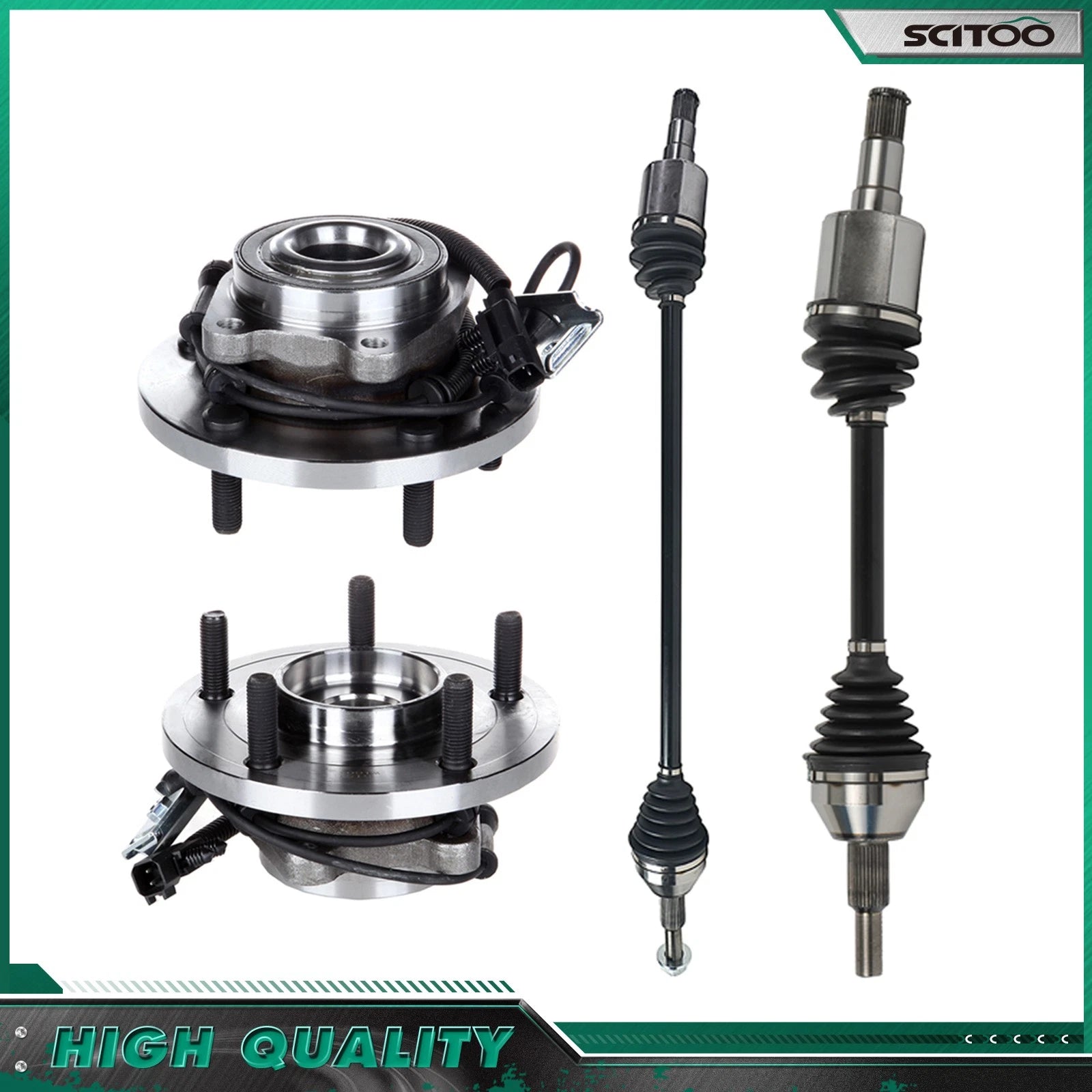 Front CV Axle Shaft + Wheel Hub Bearing for Dodge Grand Caravan (2008–2010)