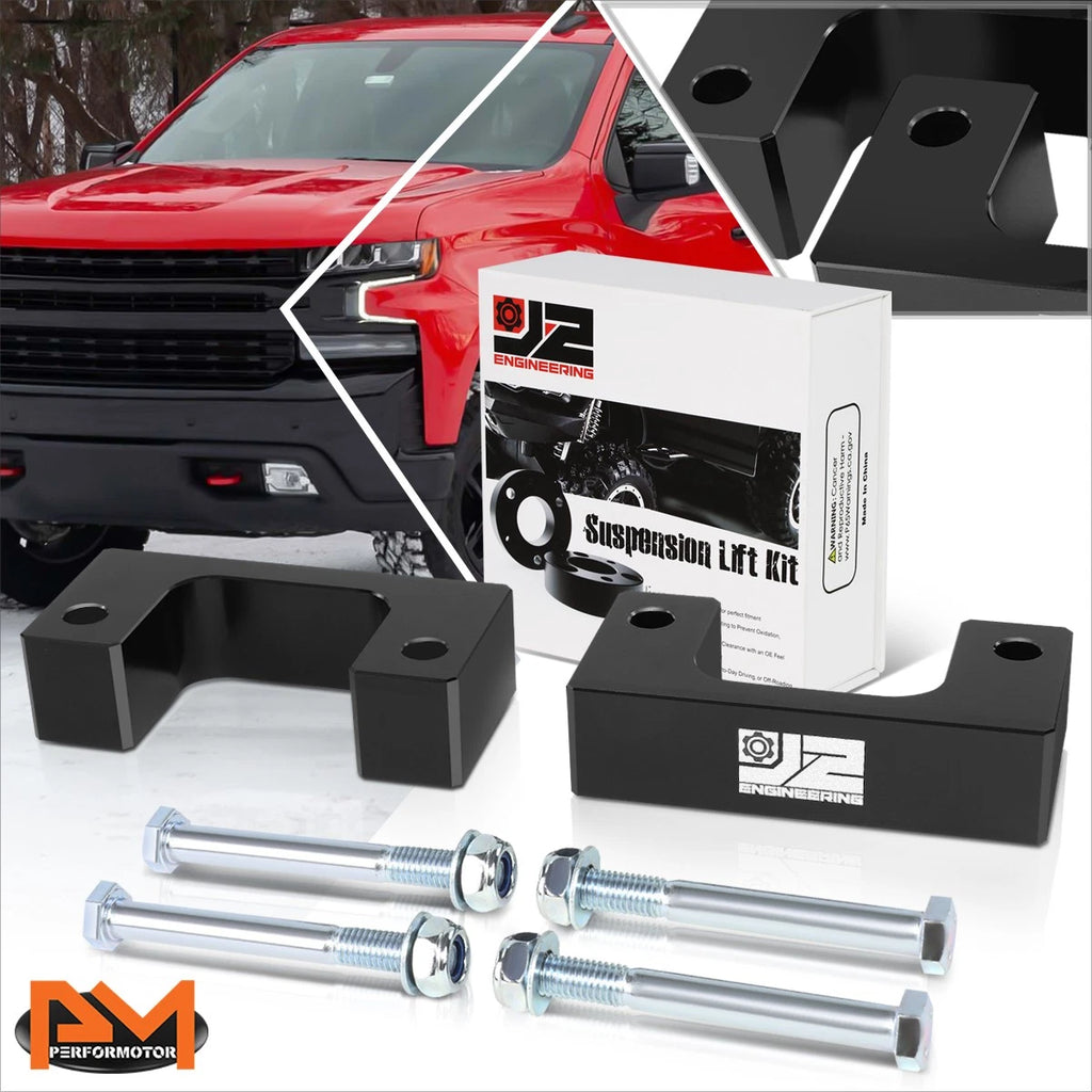 J2 2.5" Front Low Mount Lift Kit Spacer for Chevy Silverado/GMC Sierra 1500 (2007–2024)