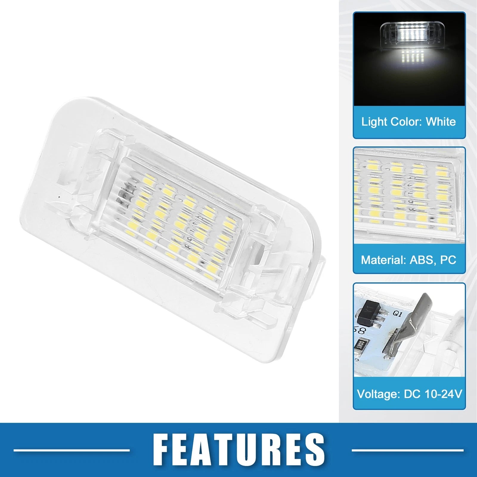 2X LED License Plate Light No.A2468201566 for Mercedes-Benz B-Class (2011–2019)