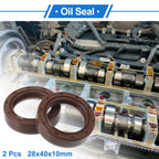 2X Oil Seal Rotary Shaft Seal FKM Rubber 28x40x10mm for Various Models