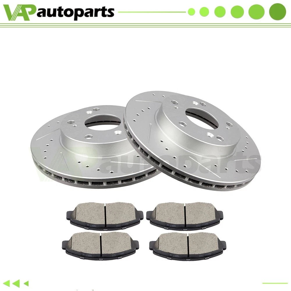 Set of 4 Drilled Brake Pads & Rotors for Honda Civic (2010–2011) 262mm