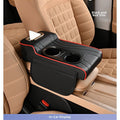 Armrest Pad Leather Cover for Car with Side Storage Compartment
