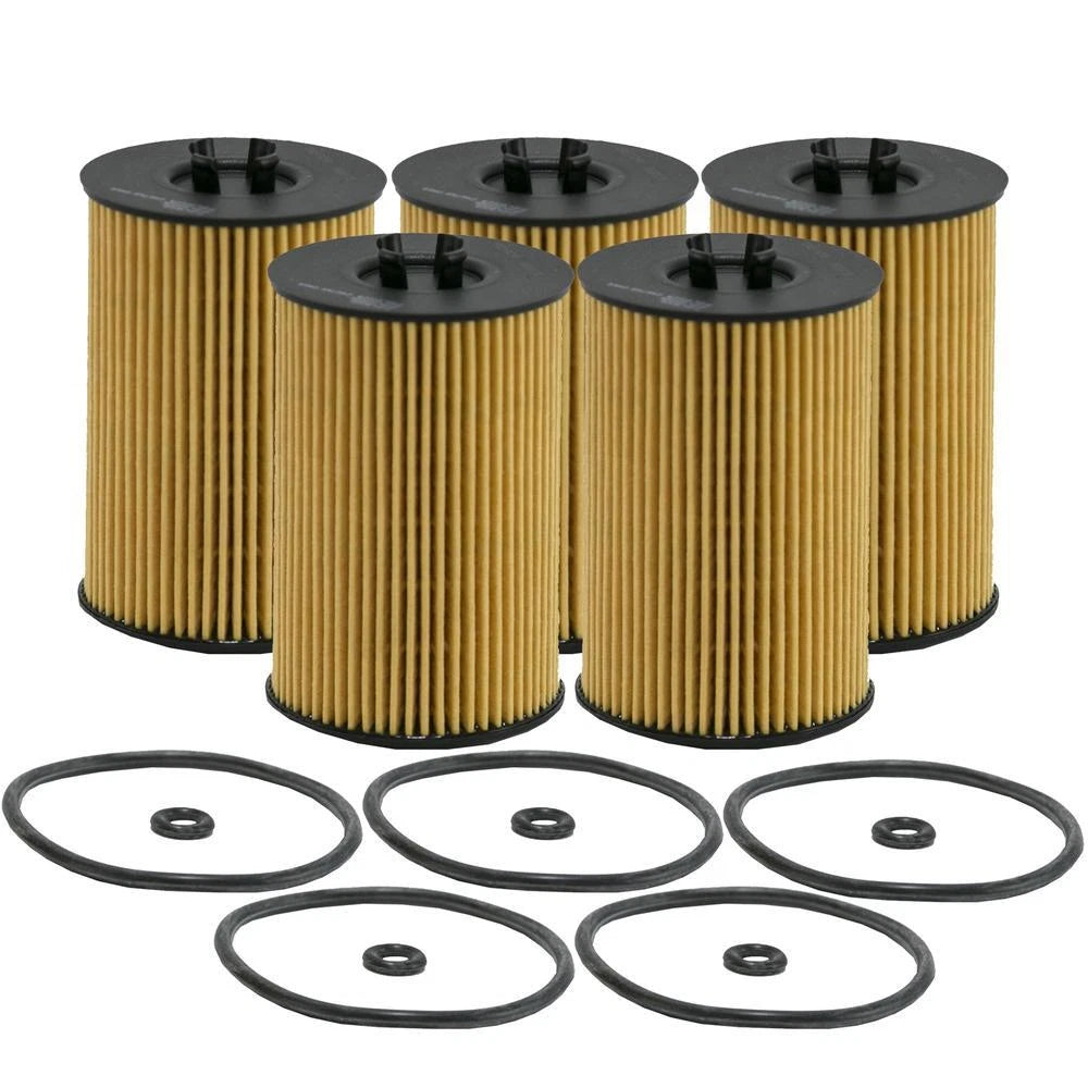 Set of 5 Engine Oil Filters for Audi Volkswagen 2.0L Turbo Diesel
