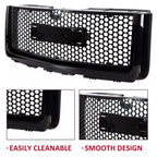 Front Upper & Lower Hood Grille for GMC Sierra 1500 (2007–2013) Gloss Black