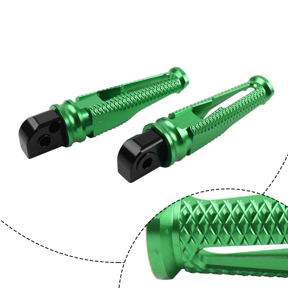 2X Green Foot Pegs Rear Passenger Footrests for Yamaha YZF R1 R6 R1M R1S