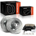 Front Drilled Brake Rotors & Ceramic Pads for Hyundai Accent Kia Rio (2006–2020)