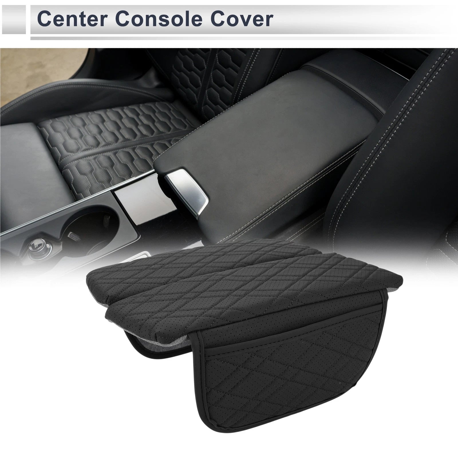 Center Console Cover with Storage Bag for BMW X7 (2019–2024) Black
