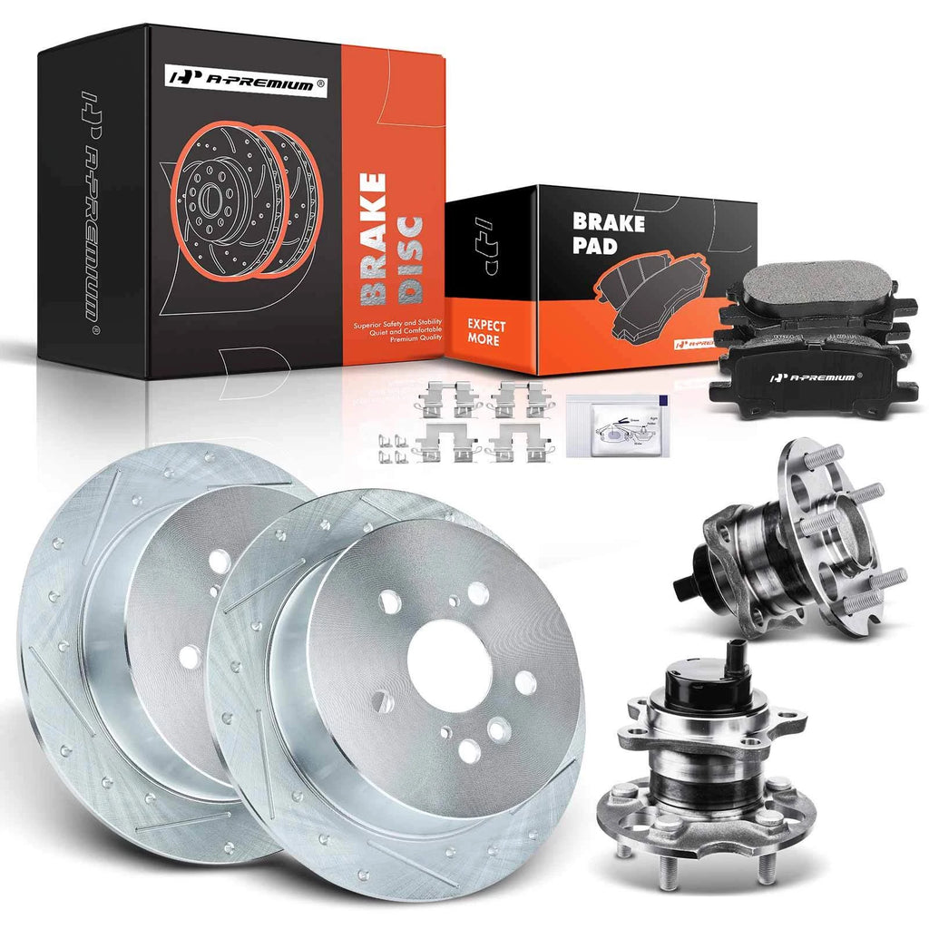 Drilled Rotor and Pad with Wheel Hub Rear for Lexus RX 330 (2004-2006)