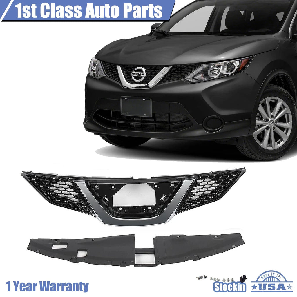 Black Chrome Front Upper Grille for Nissan Rogue Sport (2018–2019)