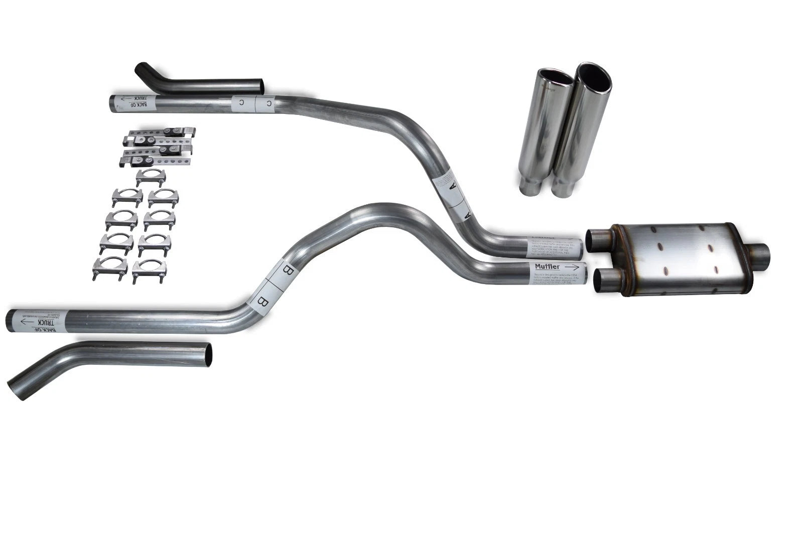 2.5" Dual Exhaust Kit for Dodge Dakota (1987–1996) Magnaflow XL Corner Clamp