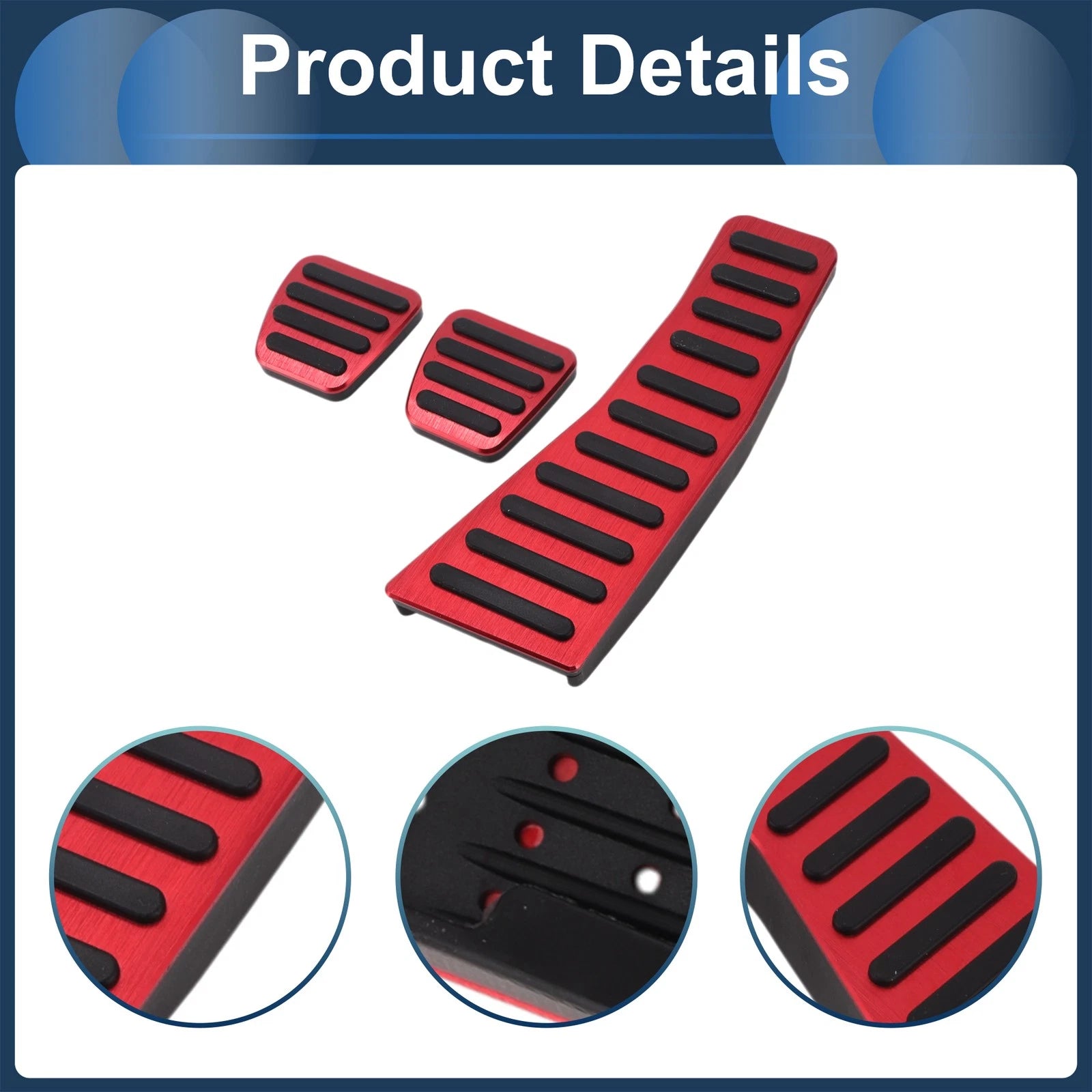 3 Pcs Manual Foot Accelerator Pedal Covers for Honda Civic (2006–2009) Red