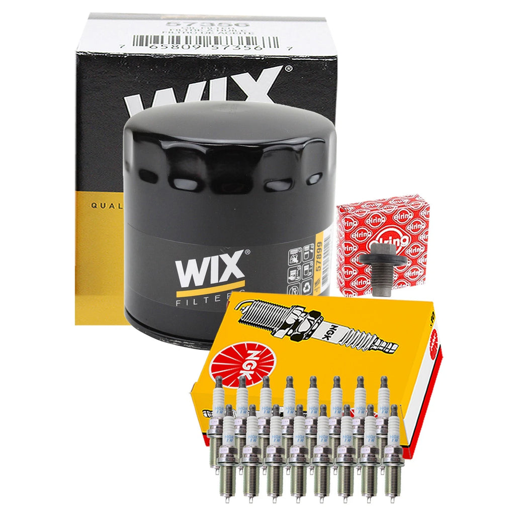 Wix Engine Oil Filter & NGK 16 Spark Plugs Kit for Dodge Challenger Charger Durango (V8)