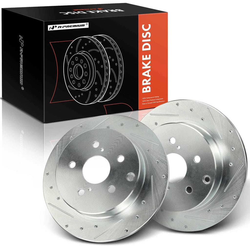Rear Drilled Brake Rotor for Toyota Mirai (2016-2018), Prius V (2012-2017)