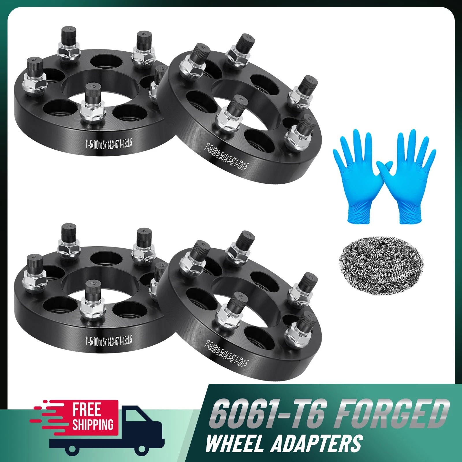 1" Thick Wheel Adapters for Honda Accord (2008–2012) (5x100 to 5x114.3)
