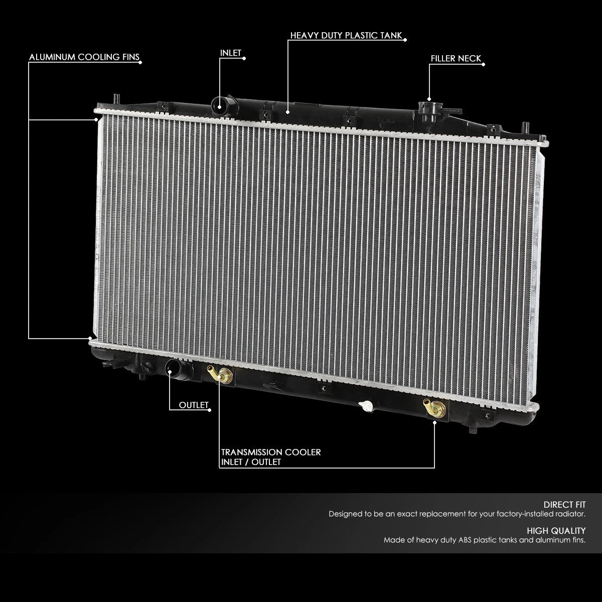 Aluminum Core Cooling Radiator for Honda Accord/Crosstour 3.5L (2008–2014) DPI 2989