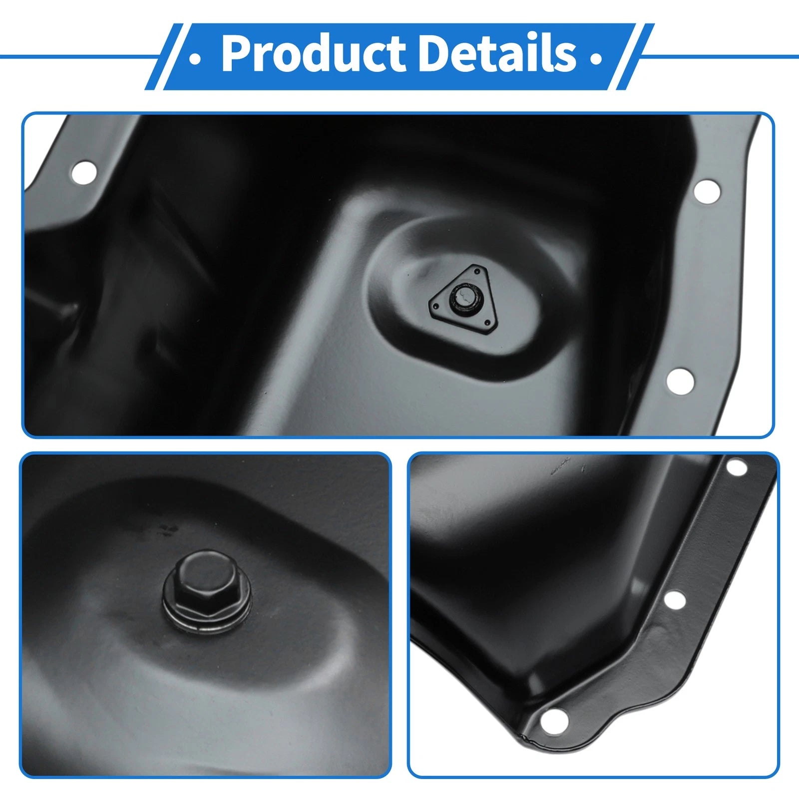 1 Pc Engine Oil Pan for Chevrolet C1500 (1991–1999) No.10110839 Steel Black