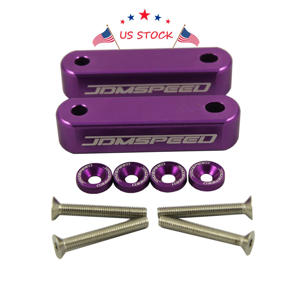 Set of 4 Hood Spacer Risers for Acura Integra (1990–2001) Honda Civic CRX (1988–2000) Purple
