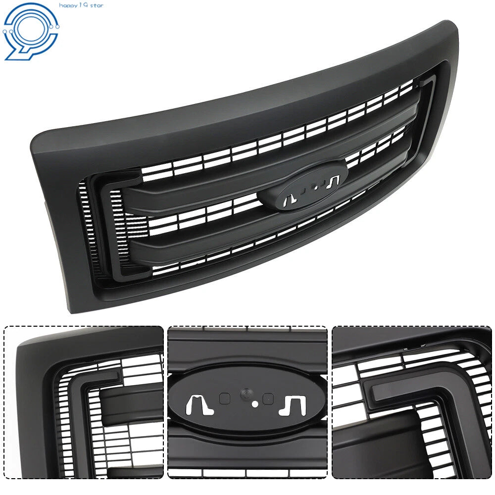 Matte Black Front Bumper Upper Grill for Ford F-150 (2009–2014)