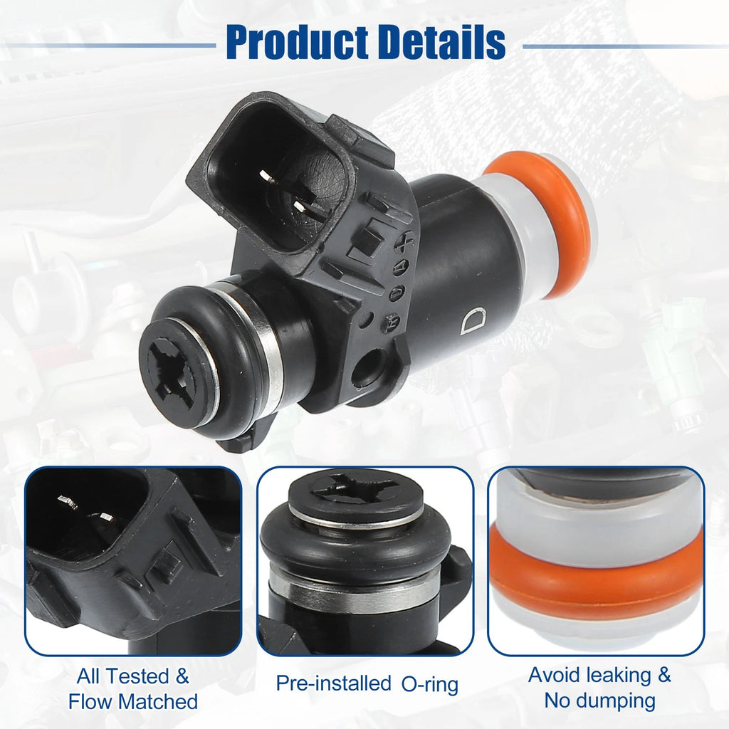Set of 4 Fuel Injectors for Honda Civic 1.7L (2001–2005) 16450-PLD-003