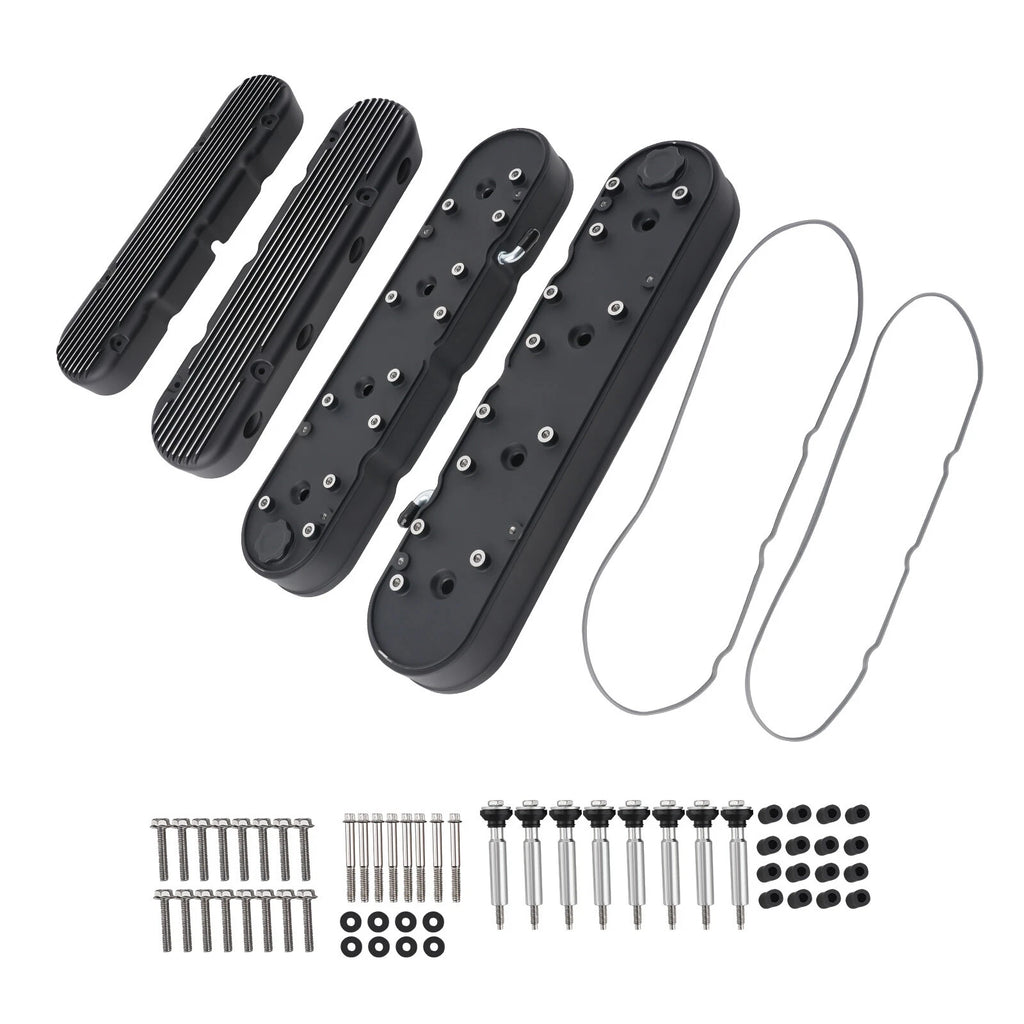 Aluminum Finned Valve Covers for LS Engines (Year Range Not Specified)