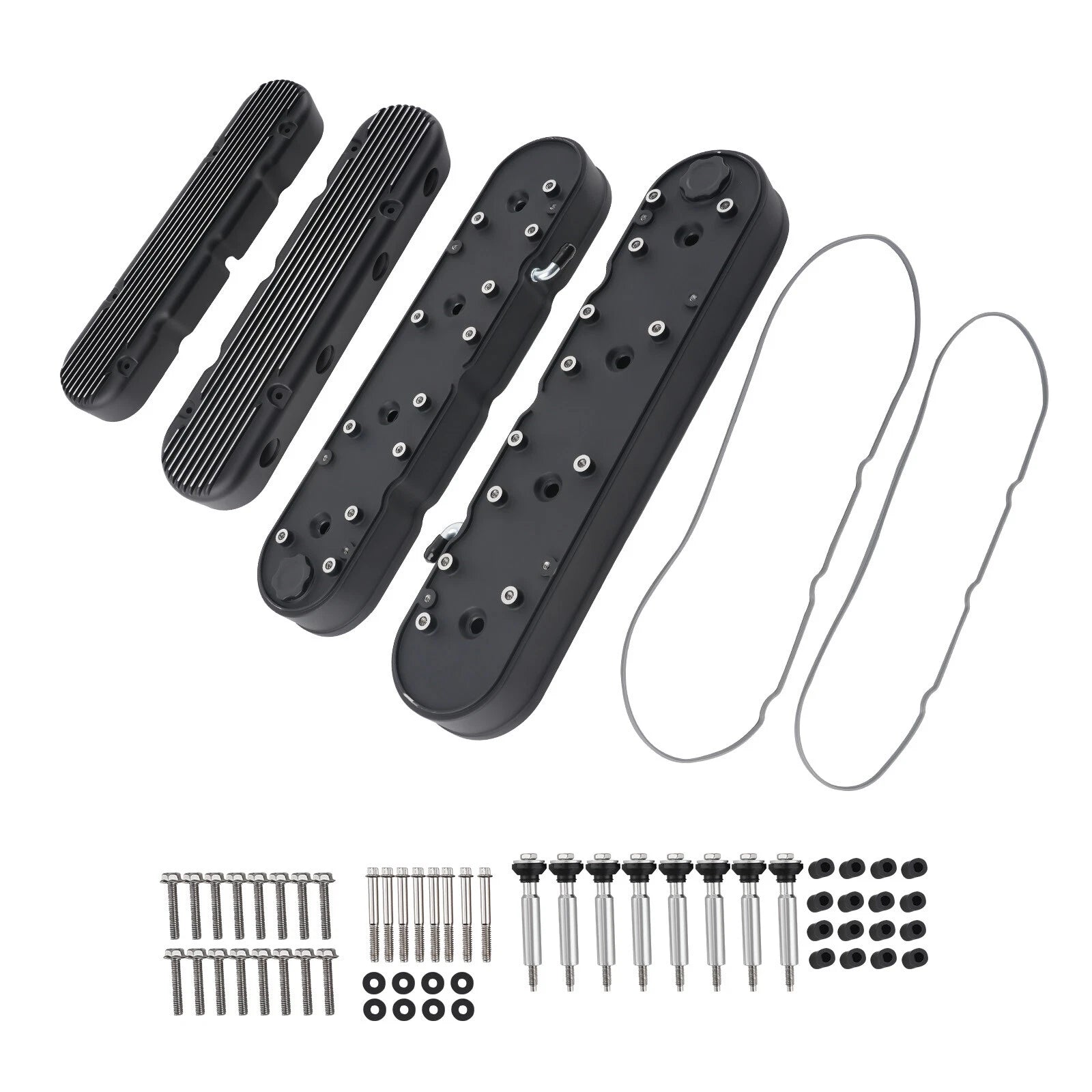 Aluminum Finned Valve Covers for LS Engines (Year Range Not Specified)
