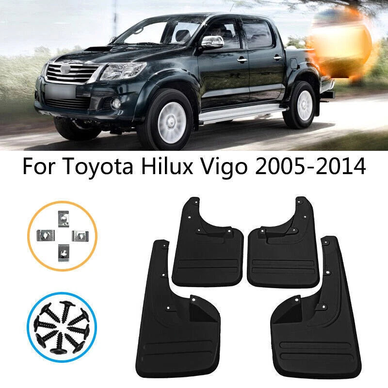 Set of 4 Molded Splash Guards for Toyota Hilux Vigo 4WD (2005–2014)