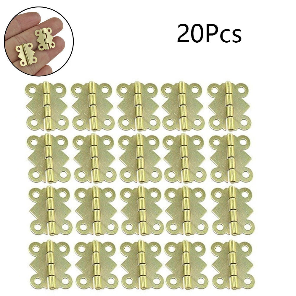 20Pcs Mini Hinges for Jewelry Chest Music Box (2017mm, Gold)