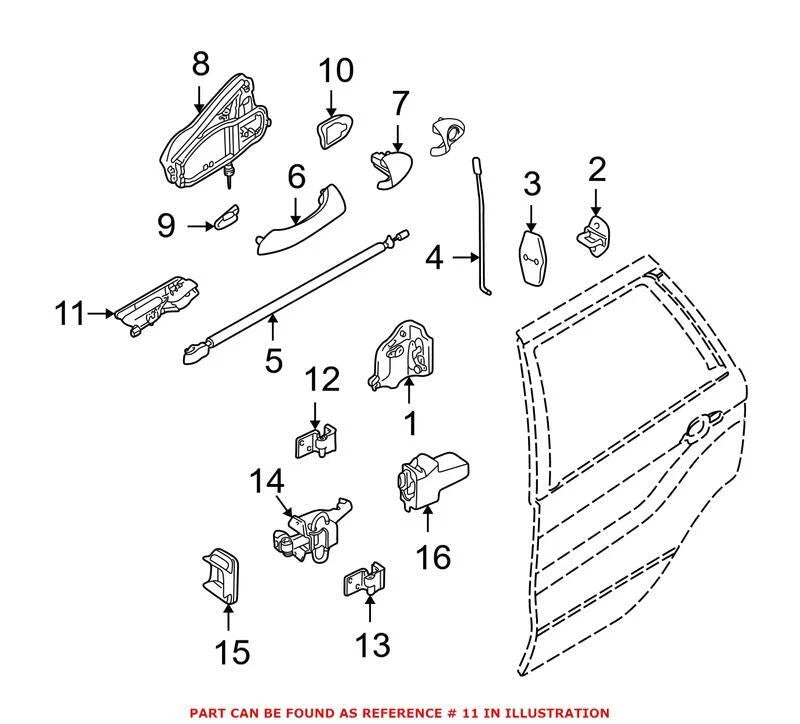 Genuine OEM Rear Right Interior Door Handle 51428408626 for BMW (2007–2013)