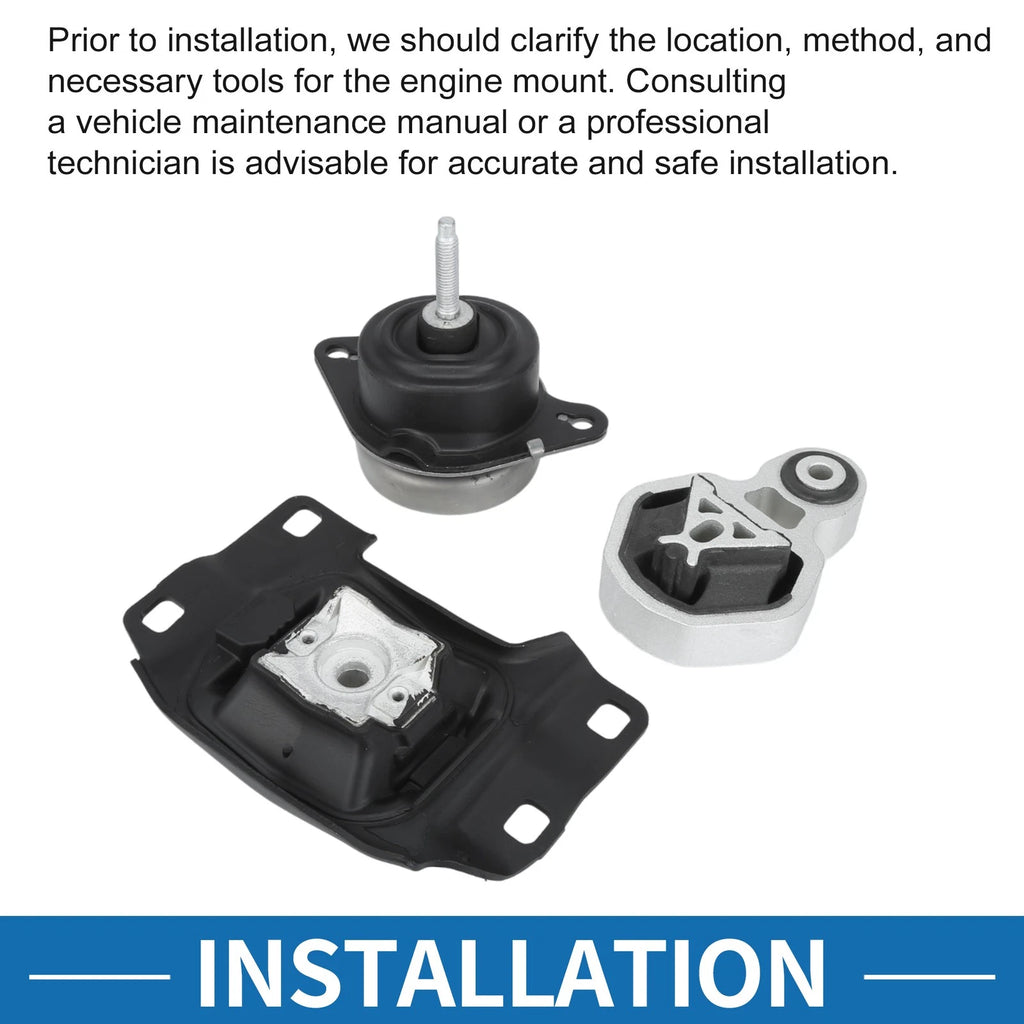 Engine Motor Trans Mount Set for Ford Explorer 2.0L 2.3L (2012–2019)