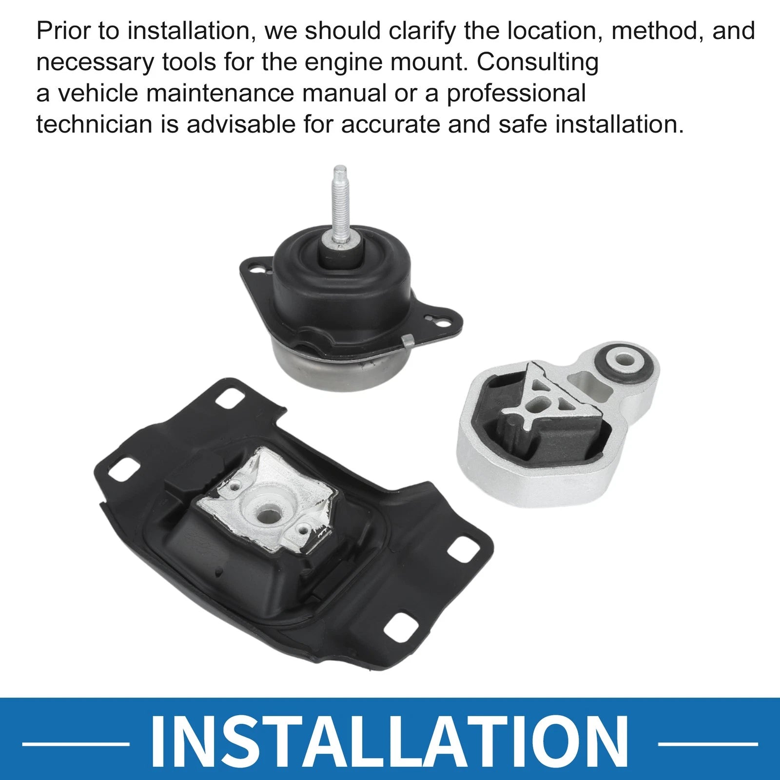 Engine Motor Trans Mount Set for Ford Explorer 2.0L 2.3L (2012–2019)