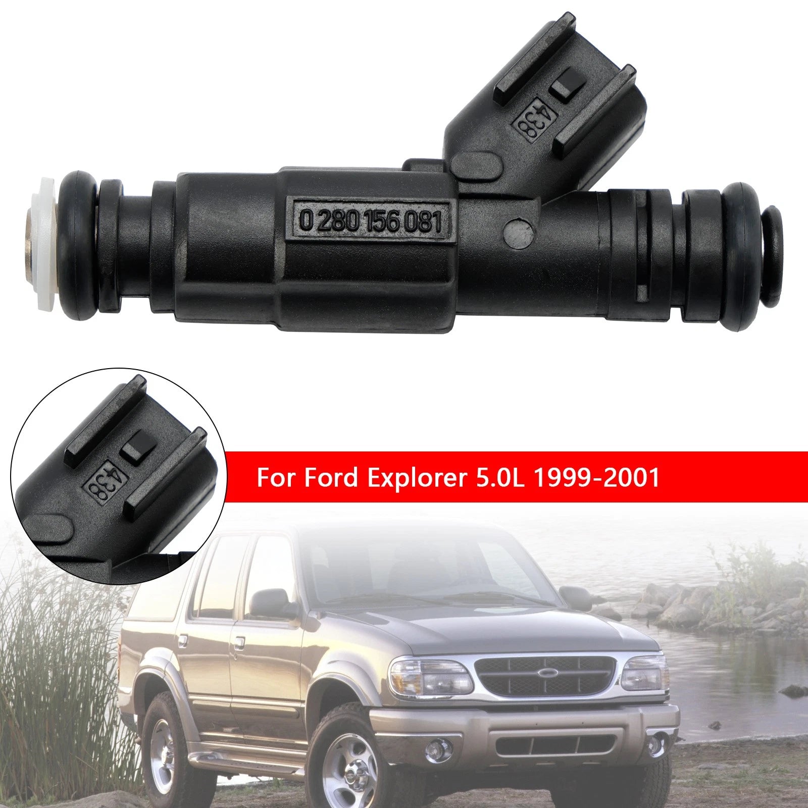 Set of 8 Fuel Injectors for Mercury Mercruiser (885176, 0280156081, MAR102-8N, 9-33102)