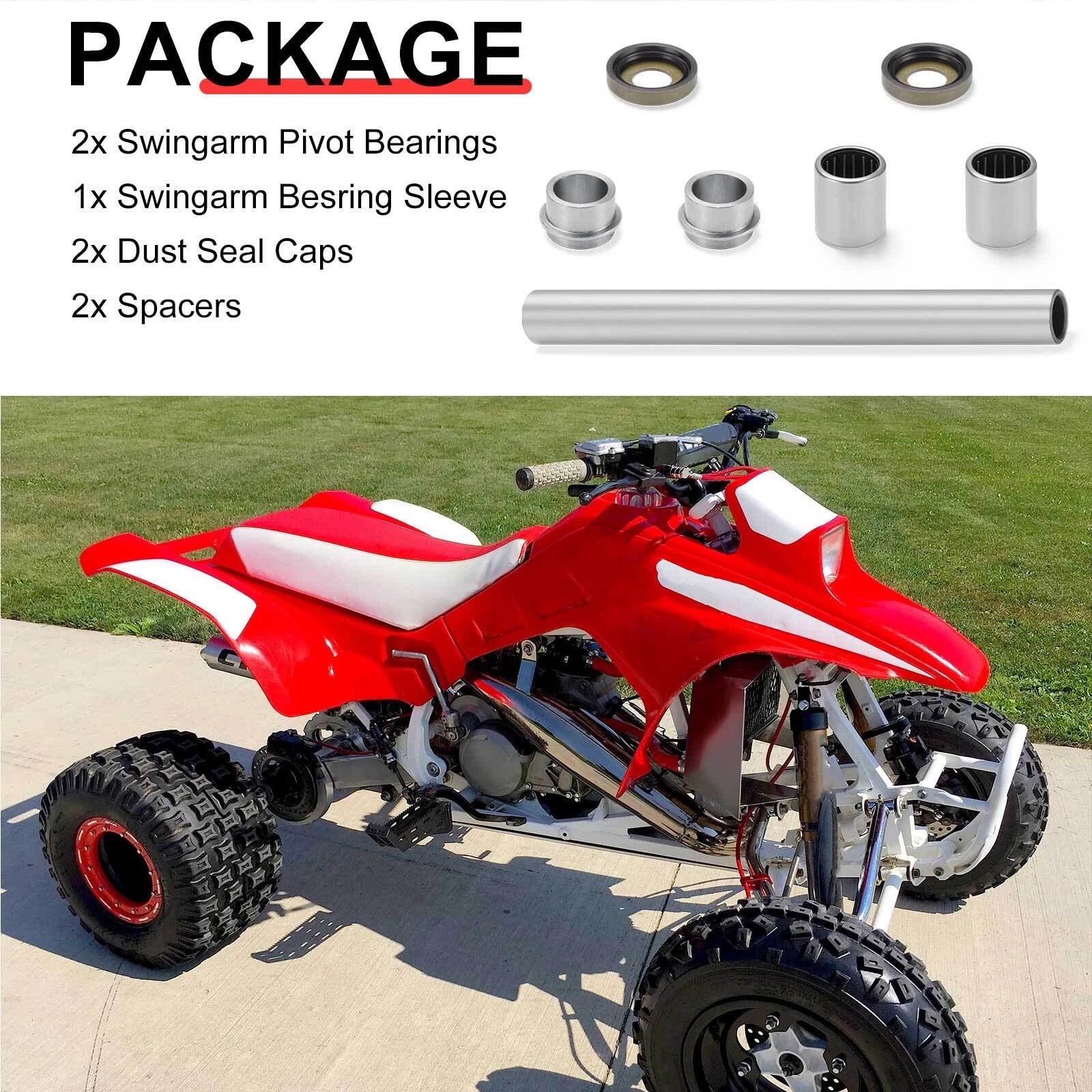 Swingarm Pivot Bearings & Dust Seal Caps for Honda Fourtrax 250 (1985–1987)