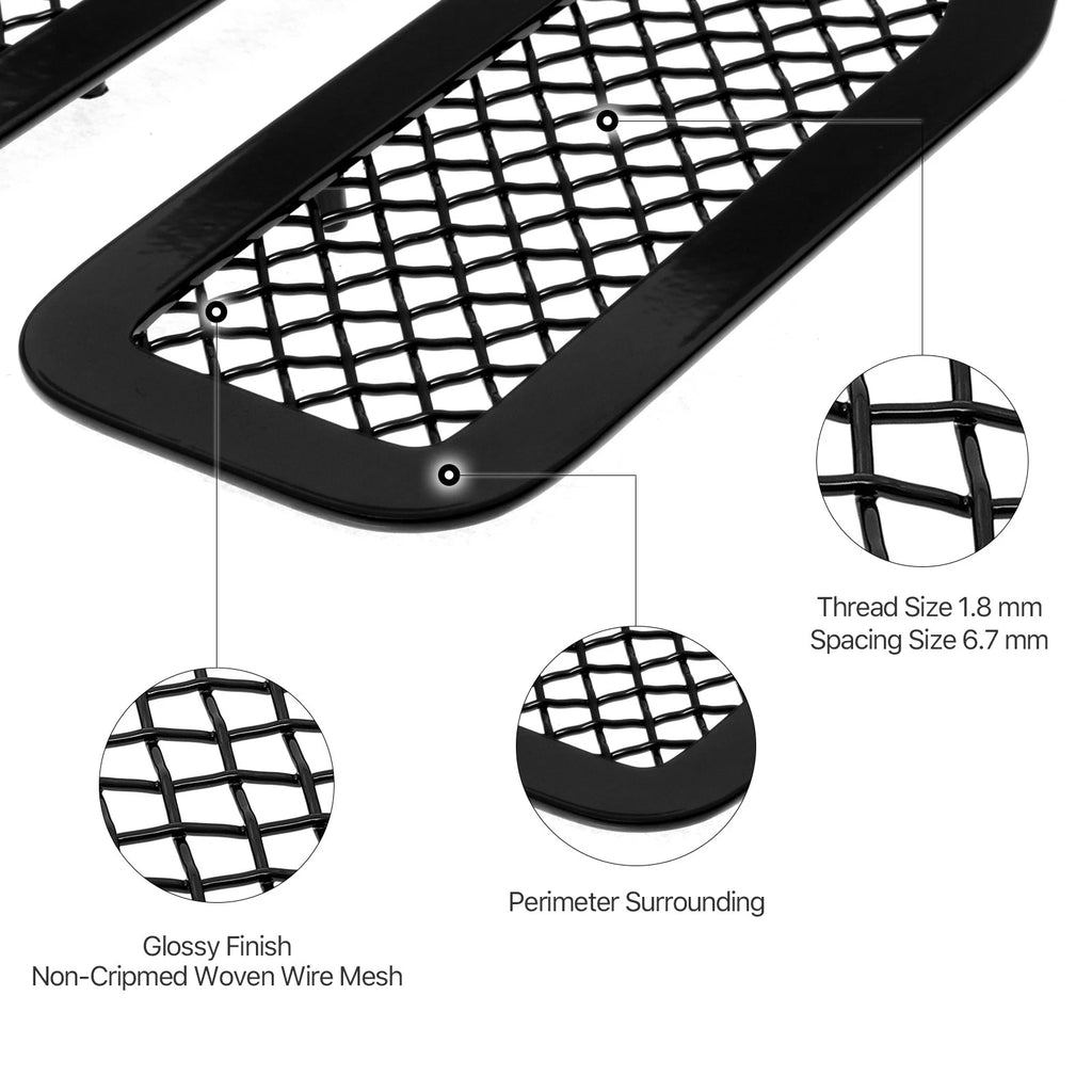 Stainless Black Mesh Grille Insert for Jeep Wrangler JL (2018-2024)