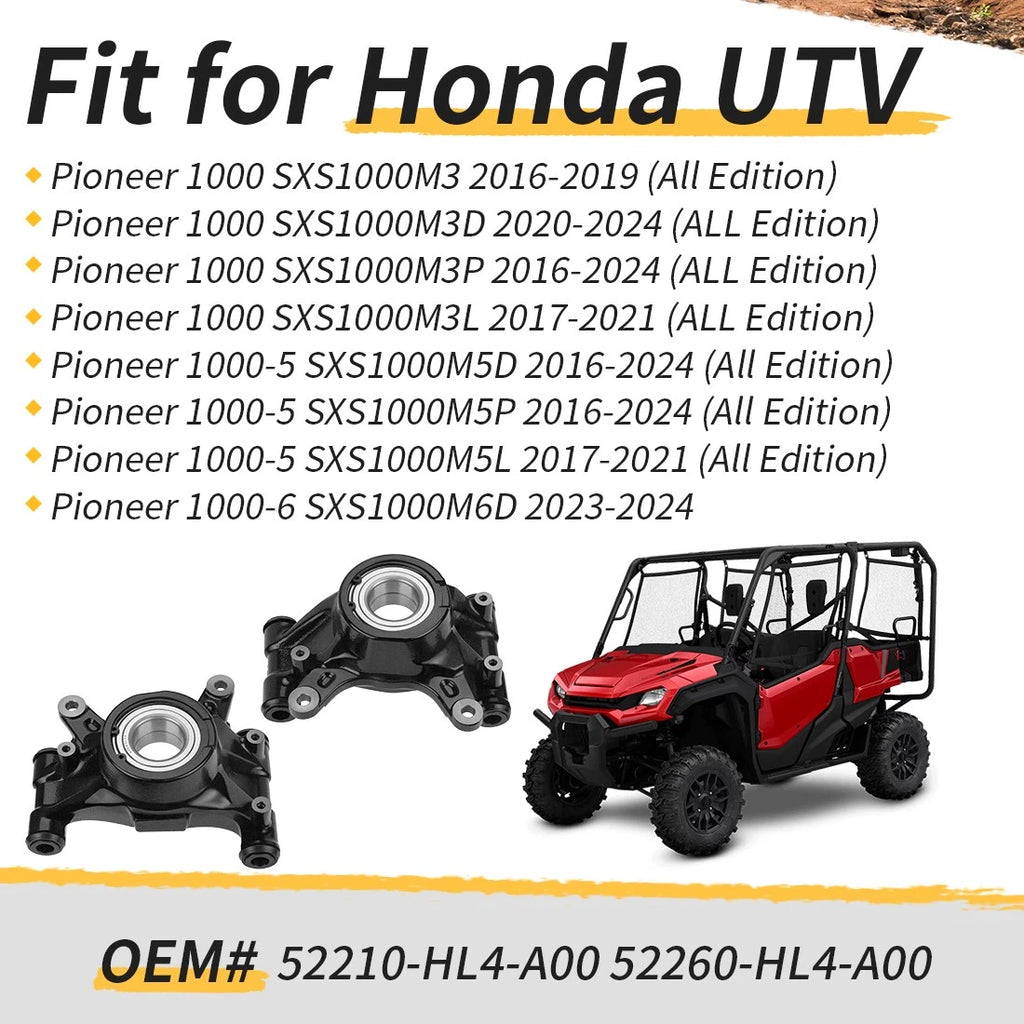 Rear Left Right Knuckle w/Bearings for Honda Pioneer 1000-6 (2023–2024)