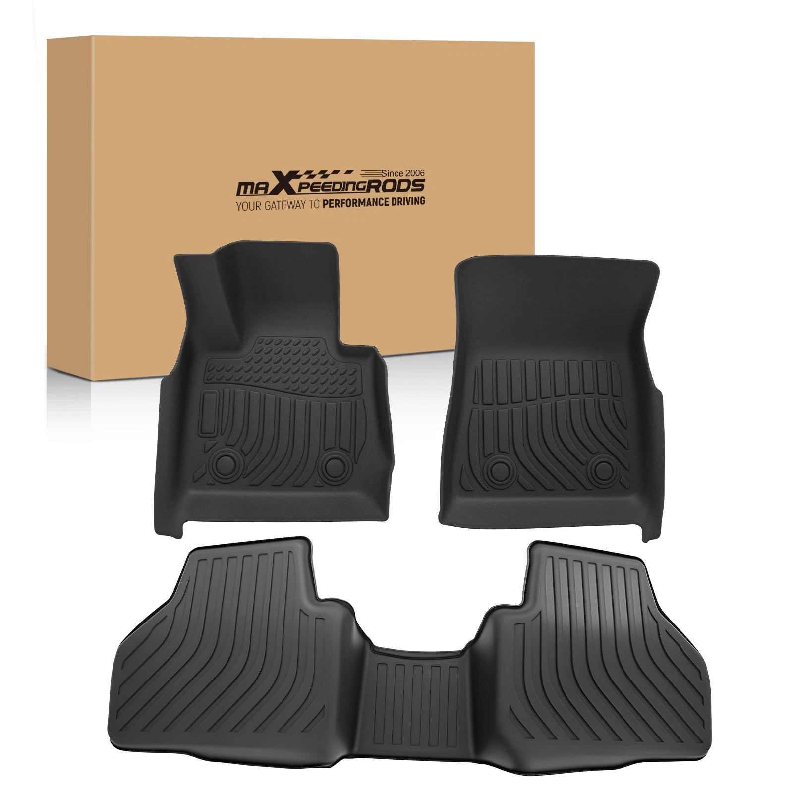 Set of 4 Black TPE Floor Mats for BMW X3 X4 (2011–2017)