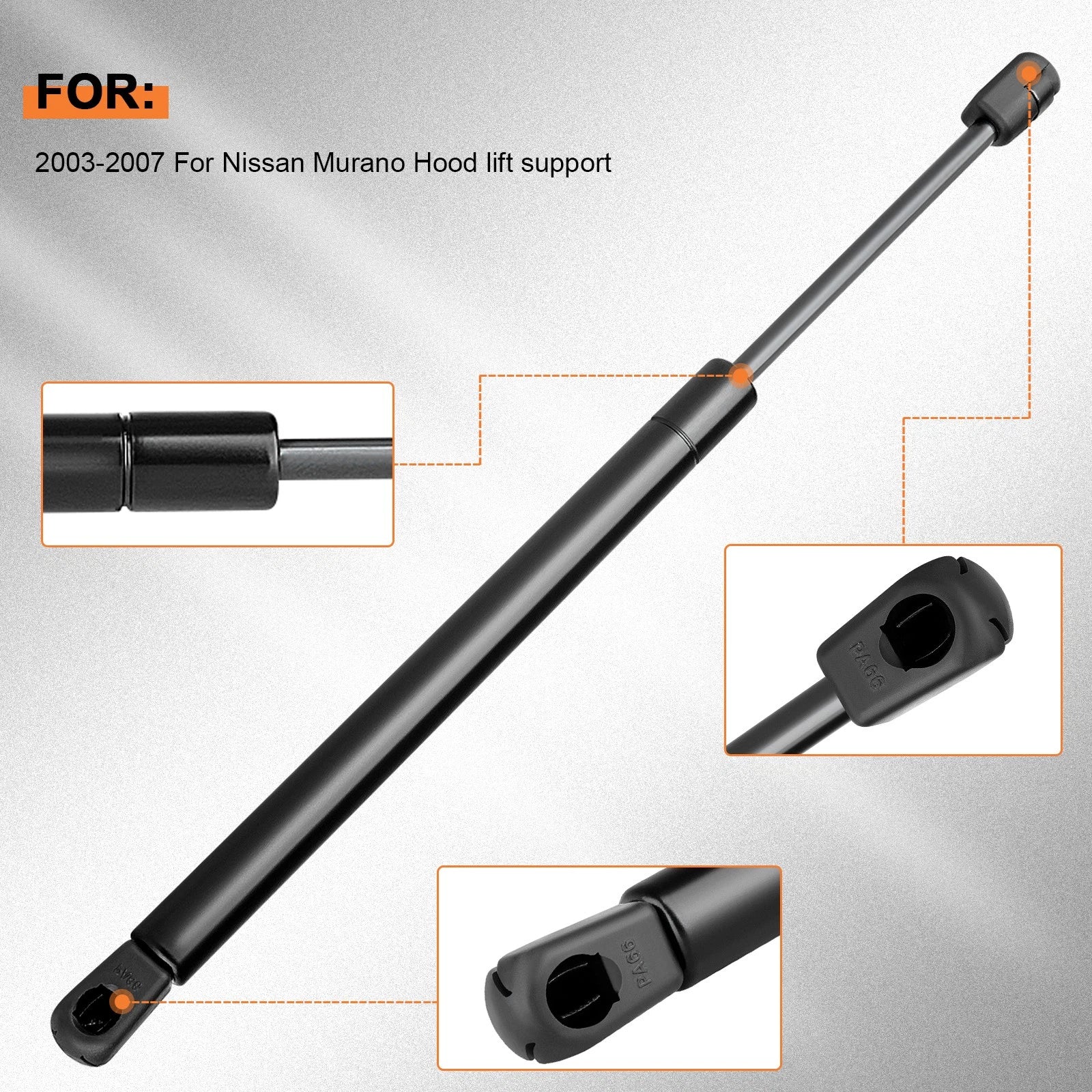 2 Front Hood Lift Supports for Nissan Murano (2003–2007)